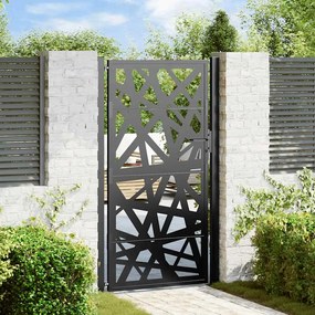 Cancello Giardino Nero 105x180 Cm İn Acciaio Design Leggero /