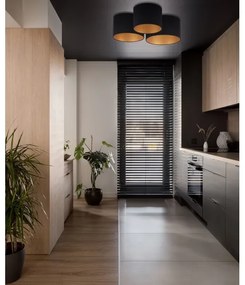 Duolla - Plafoniera ROLLER TRIO 3xE27/60W/230V nero/oro