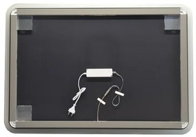Specchio retroilluminato LED 100x70 installazione reversibile e angoli tondi