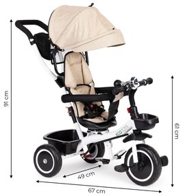 Triciclo, passeggino in beige ECOTOYS