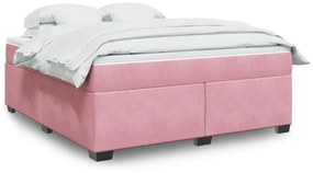 Giroletto A Molle Con Materasso Rosa 180x200 Cm İn Velluto /
