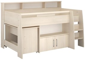 Letto combinato APOLINE - Con Scrivania e scomparti - 90 x 200 cm- Colore: Quercia