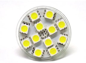 Lampada LED MR11 GU4 12 SMD 5050 2W Bianco Freddo 12V DC Per Lampadario