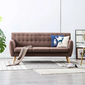 Divano A 3 Posti Rivestito İn Tessuto 172x70x82 Cm Marrone /