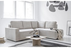 Divano letto angolare in velluto a coste bianco Brave Dave - Miuform