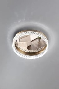 Lampada da soffitto regina, acrilico trasparente, oro santino + mon...