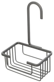 Portaoggetti doccia rettangolare a 1 ripiano con gancio in acciaio canna di fucile