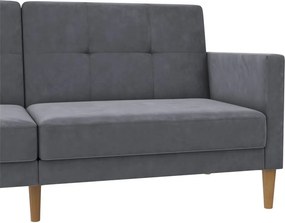 Divano grigio allungabile con rivestimento in velluto 207 cm Lilly – Støraa