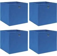 Scatole 4 pz Blu 32x32x32 cm in Tessuto 288337