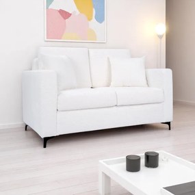Divano 2 posti tessuto Bouclč Bianco 140 cm Kennedy design moderno