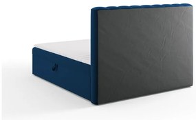 Letto boxspring blu scuro con contenitore 180x200 cm Gina - Milo Casa
