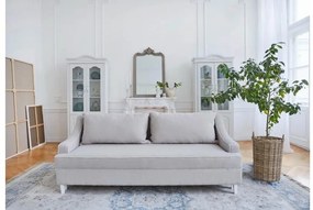 Divano da salotto in tessuto bouclè beige in stile Shabby Chic - Arrediorg