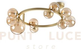 Perlage lampadario da soffitto 10 luci attacco g9 ambra lampadine i...