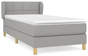 Giroletto a molle con materasso grigio chiaro 90x200 cm tessuto