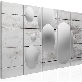 Quadro Balls and Boards (5 Parts) Narrow  Colore Grigio, Dimensioni e Misure 225x90