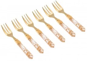 Posate Rivadossi Luna Dorato Forchettina Dolce - set 6pz  - Shop