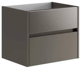 Mobile da bagno sospeso sotto lavabo L 59.5 x H 50 x P 45.5 cm grigio laccato opaco, 2 cassetti VISOBATH Niwa