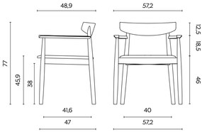 Miniforms sedia claretta con braccioli