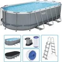 Piscina Fuori Terra Bestway Power Steel Ovale 5,49 X 2,74 X H 1,22 M - Kit Base