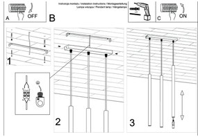 Sollux SL.1272 - Lampadario a sospensione con filo PASTELO 3xG9/8W/230V calcestruzzo