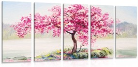 Quadri 5 pezzi – Ciliegio orientale in rosa