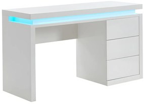 Scrivania - 3 cassetti - LED - MDF laccato bianco - EMERSON