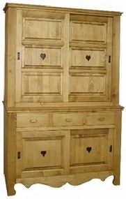 Credenza 4 ante scorrevoli con cuori e 3 cassetti - LM-C139bis