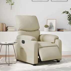 Poltrona Reclinabile Elettrica Crema İn Similpelle /