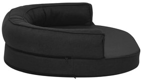 Materasso ergonomico per cani 75x53 cm effetto lino nero