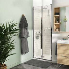 Porta doccia battente Remix L 77.5-81.5 cm x H 195 cm x SP 8 mm, profilo cromo