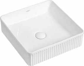 Mexen Grovo lavabo da appoggio scanalato 41 x 41 cm, bianco - 22304100