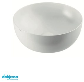 Azzurra Ceramica Lavabo D'Appoggio "Elegance" Circle Diam. 40 Cm H 14 Cm Bianco Lucido