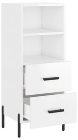 Credenza bianco lucido 34,5x34x90 cm in legno multistrato