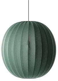 Knit-Wit 75 Round Lampada a Sospensione Tweed Green - Made By Hand