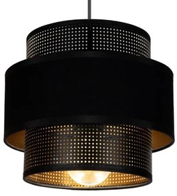 Lampadario a sospensione con filo NESS 2xE27/60W/230V diametro 30 cm nero