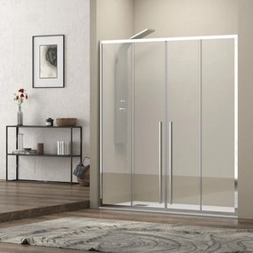 Nicchia doccia 150 cm doppio scorrevole vetro 8mm altezza 200h | KEL6000 - KAMALU