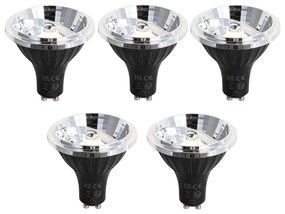 Set di 5 GU10 dimbare LED lamp 70mm 6.5W 600 lm 2700K