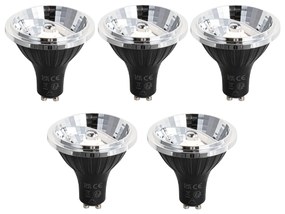 Set di 5 Lampadine LED GU10 Dimmerabili 70mm 6.5W 600 lm 2700K