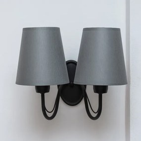 Lampada da parete MALBO 2xE27/15W/230V grigia/nera
