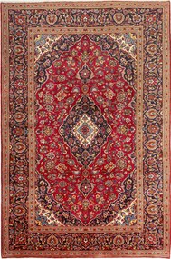Kashan Tappeto 300x200 Blu (Iran) Annodato A Mano