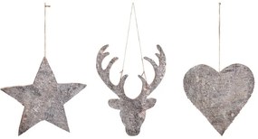 Set di 3 decorazioni natalizie da appendere Ecorce - Côté Table
