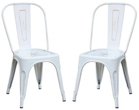 AGATHA - set di 2 sedie in metallo bianco antico