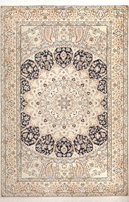 Nain Tappeto 130 x 200 Blu (Iran) Annodato A Mano