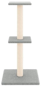 Albero per gatti con tiragraffi in sisal grigio chiaro 73 cm