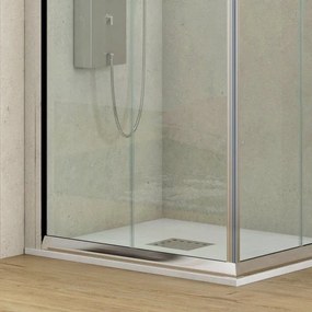 Kamalu - box doccia dimensioni 100x90 vetro trasparente altezza 180cm k410