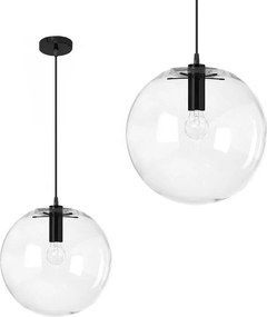 Lampada da soffitto pensile di vetro Lassi Black 30 cm