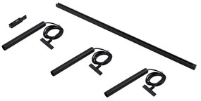 Sistema di illuminazione a binario moderno con 3 faretti a sospensione neri monofase - Slimline Keno