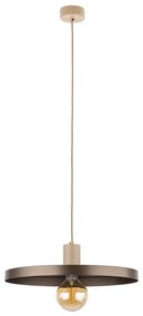 Lampadario a sospensione con filo SILA 1xE27/15W/230V diametro 40 cm marrone/beige