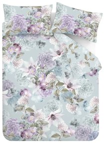 Set copripiumino e federa azzurro per letto matrimoniale e per letto esteso 230x220 cm Floral Serenity – RHS