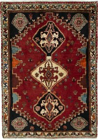 Shiraz Tappeto 150x110 Rosso (Iran) Annodato A Mano